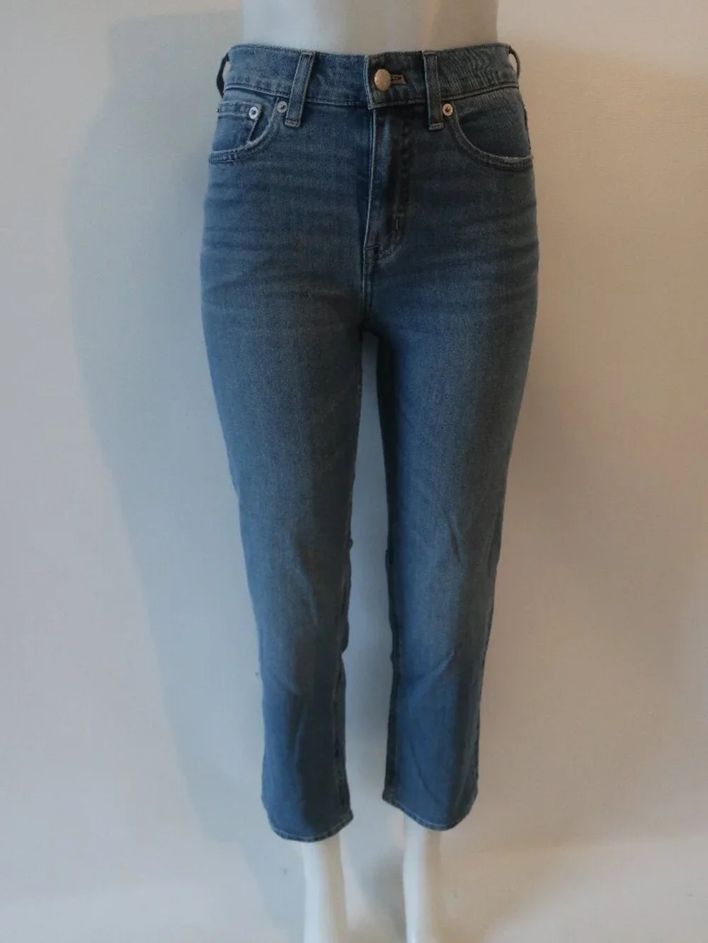 NWT Womens J. Crew Blue (Item- 21) Mid-Rise Straight Leg Jean 25